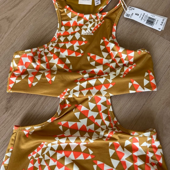Farm Rio x Adidas Mustard Geo Cutout Maxi Dress - Picture 2 of 2
